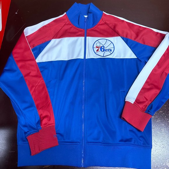 Mitchell & Ness Mens Multicolor Philadelphia 76ers Tailored Fit Jacket Size XL - Picture 1 of 4